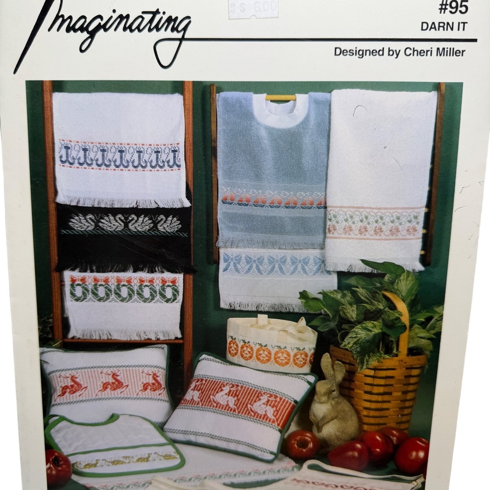 Imaginating Darn‎ It #95 Cross Stitch Pattern Leaflet Cheri Miller Vintage 1993